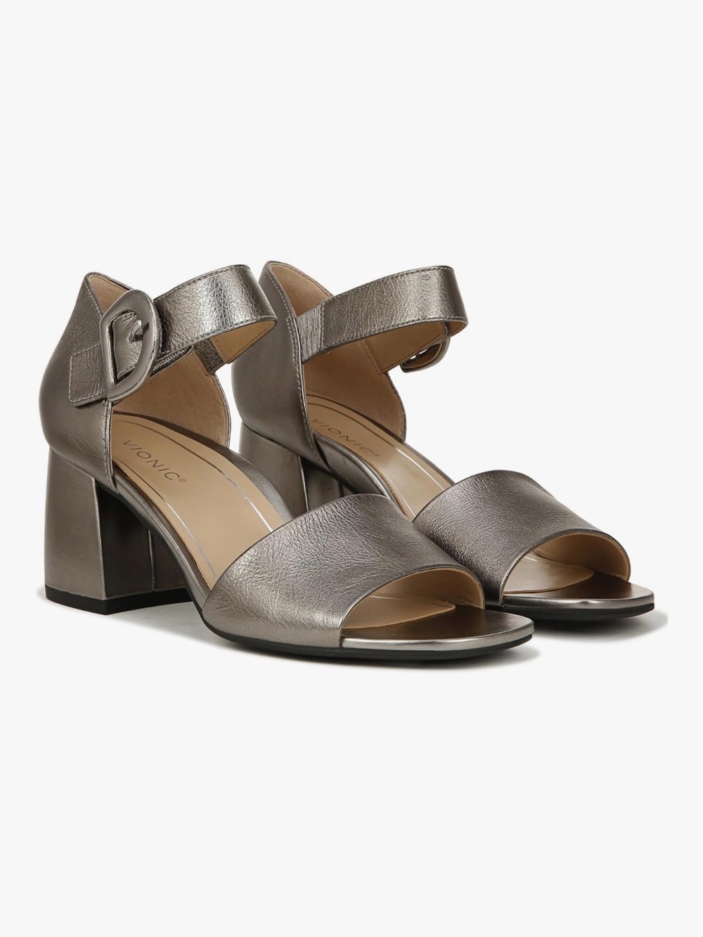 Vionic Block Heel Chardonnay bronze comfortable everyday Sandal size 6.5
